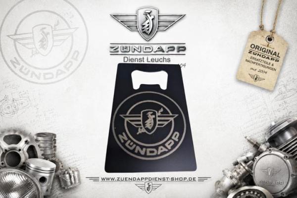 Zündapp Kultöffner „Rundlogo Classic“ – Edelstahl Flaschenöffner im Scheckkartenformat – Schwarz